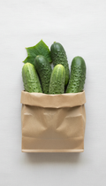 Lime Leaf Cucumbers in Kraft Bag