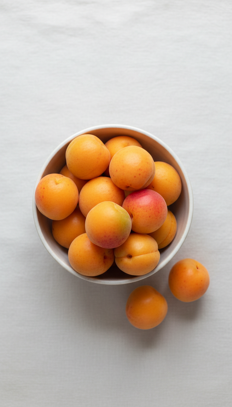 Sun Gold Apricots in Ceramic Bowl