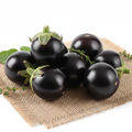 Fresh small black round eggplant