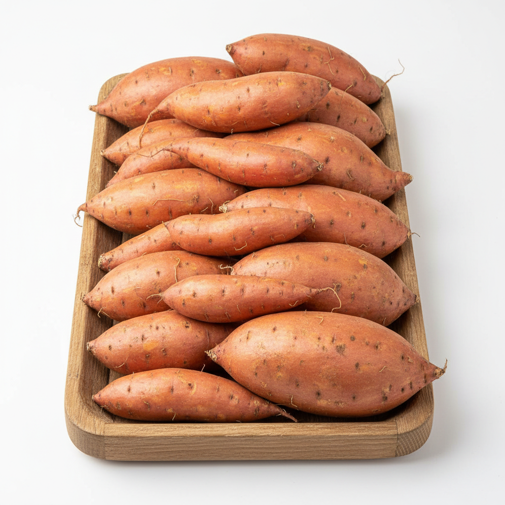 Fresh sweet potato tray