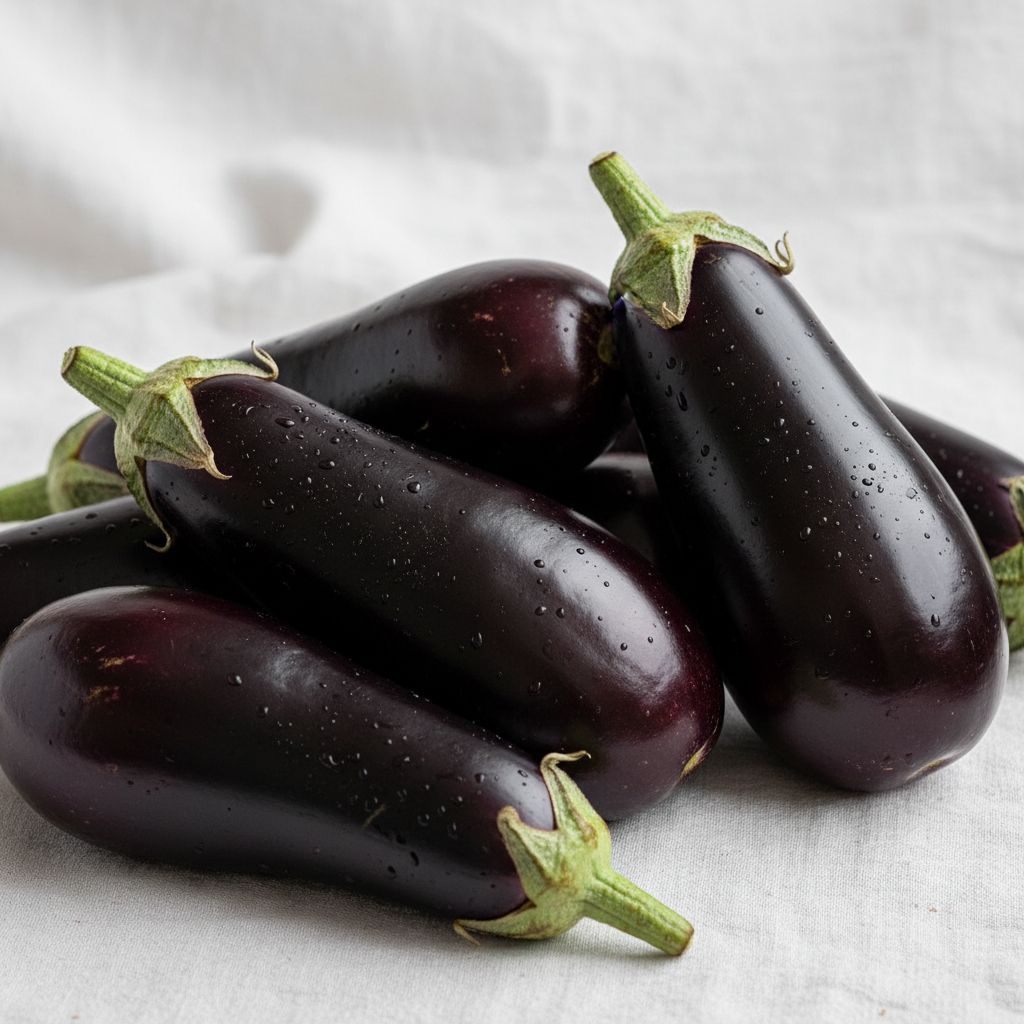 Fresh purple eggplant