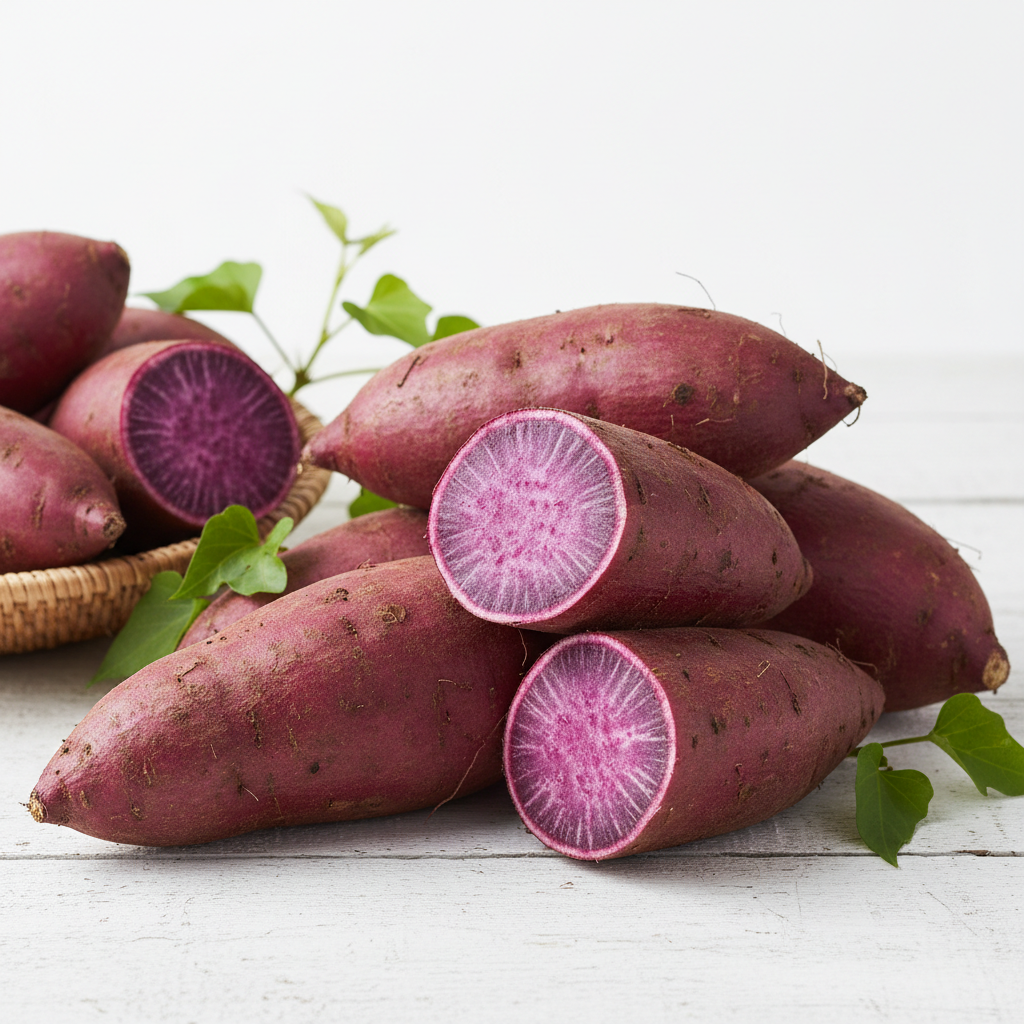 Fresh purple sweet potato